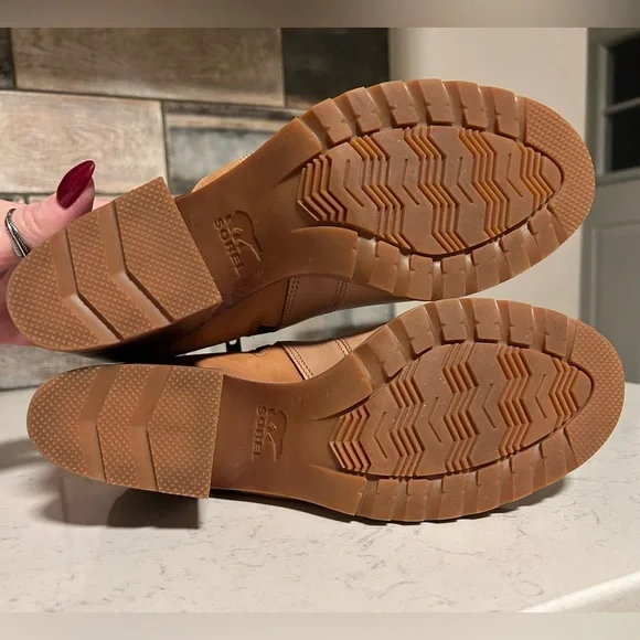 Sorel Nadia Leather Peep Toe Block Heel Ankle Bootie Sandals - Picture 13 of 13